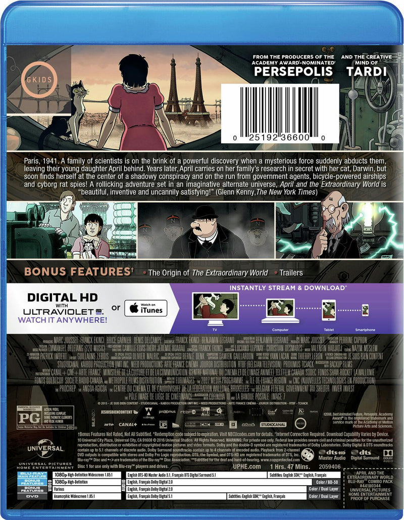 April and the Extraordinary World (DVD + Digital) [Blu-ray]