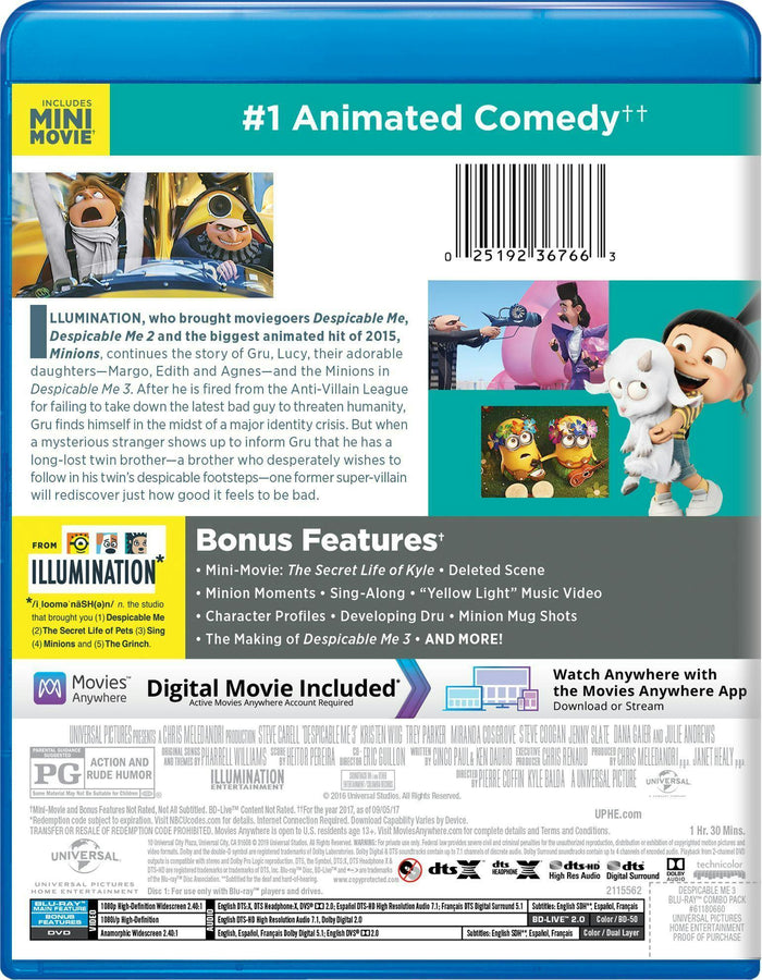 Despicable Me 3 (Special Edition DVD + Digital) [Blu-ray]