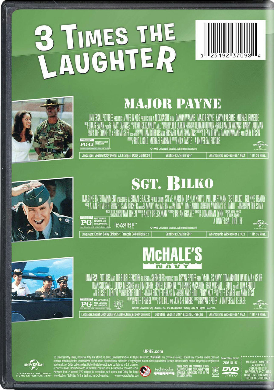 3-movie Laugh Pack - Major Payne/Sgt. Bilko/McHale's Navy (DVD Set) [DVD]