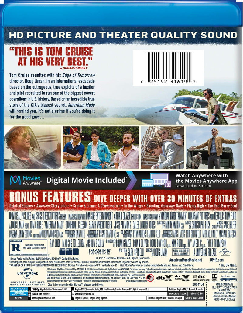 American Made (DVD + Digital) [Blu-ray]