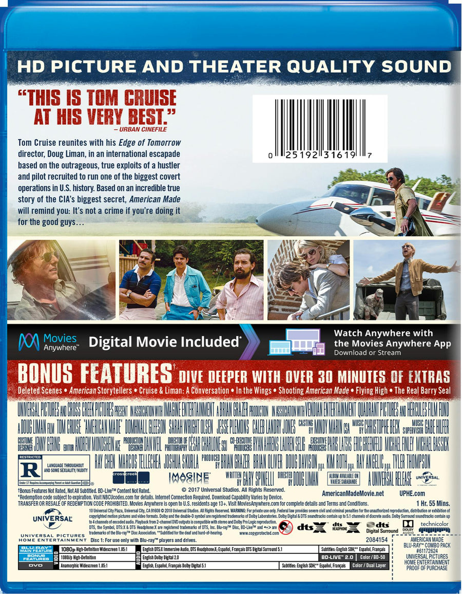 American Made (DVD + Digital) [Blu-ray]
