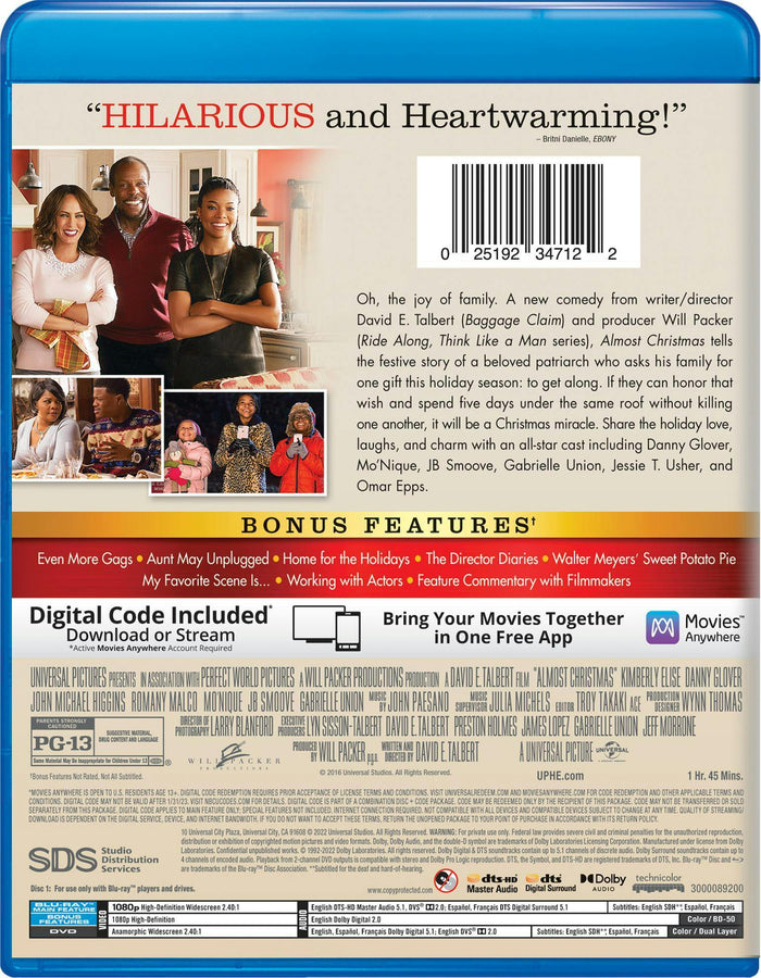 Almost Christmas (DVD + Digital) [Blu-ray]