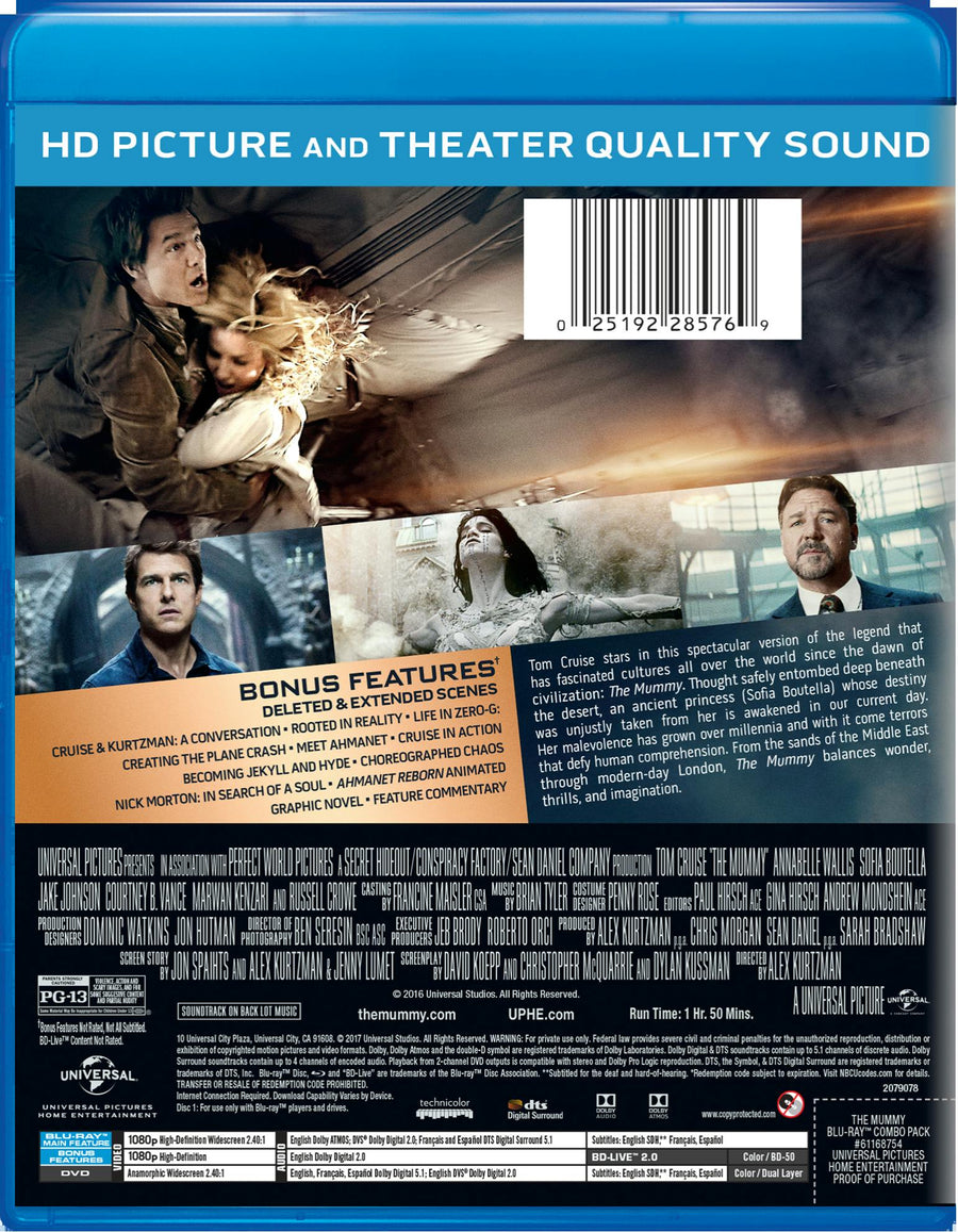 The Mummy (2017) (DVD + Digital) [Blu-ray]
