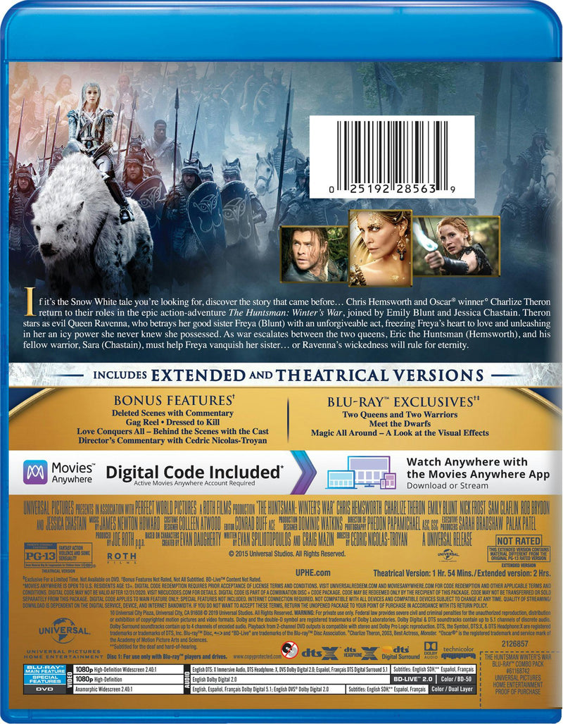 The Huntsman: Winter's War (Extended Edition DVD) [Blu-ray]