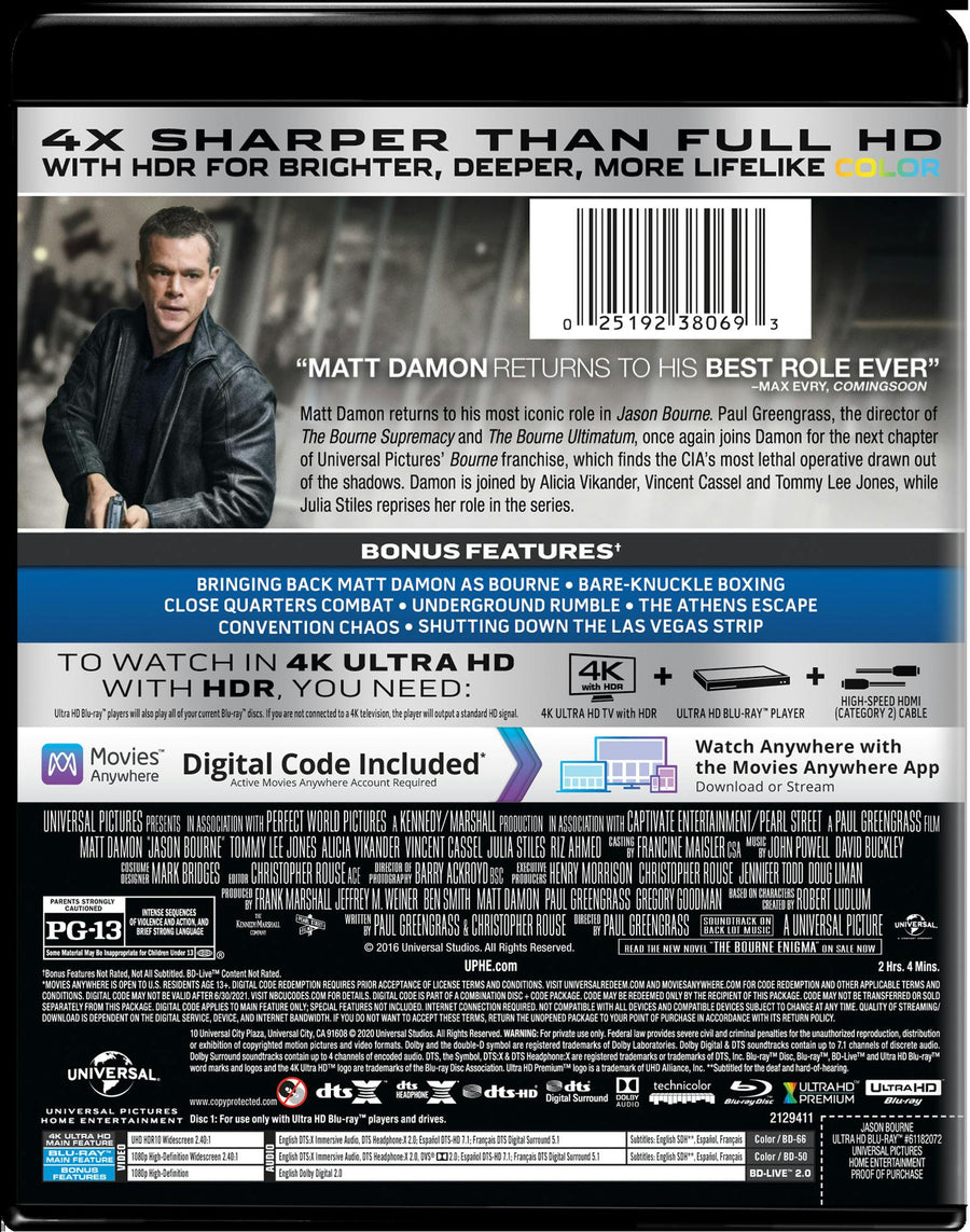 Jason Bourne (4K Ultra HD) [UHD]