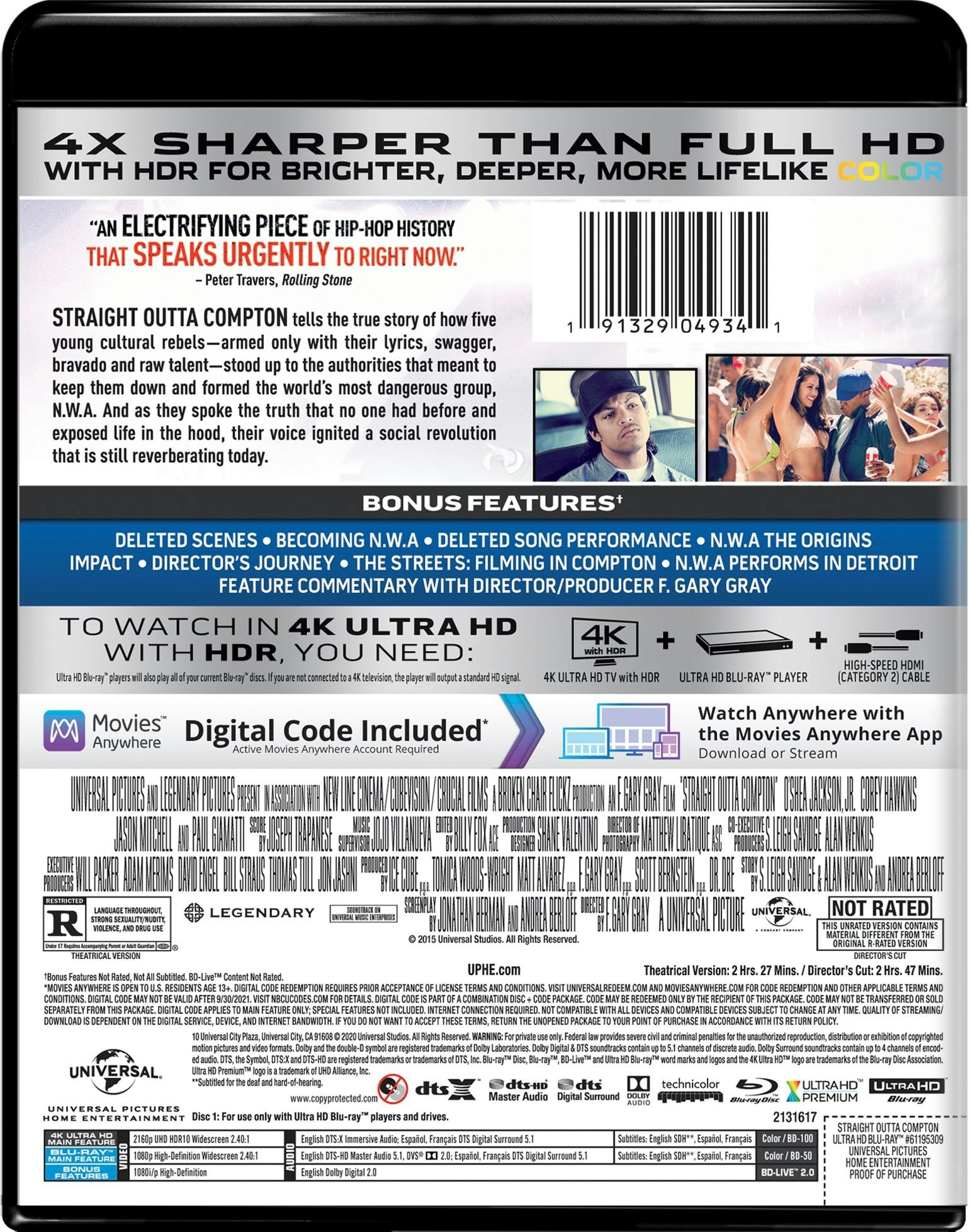 ストレイト・アウタ・コンプトン (4K ULTRA HD + Blu-rayセット)[4K ULTRA HD + Blu-ray] z2zed1b 4k Movie, Streaming, Blu-Ray Disc, and Home Theater Product