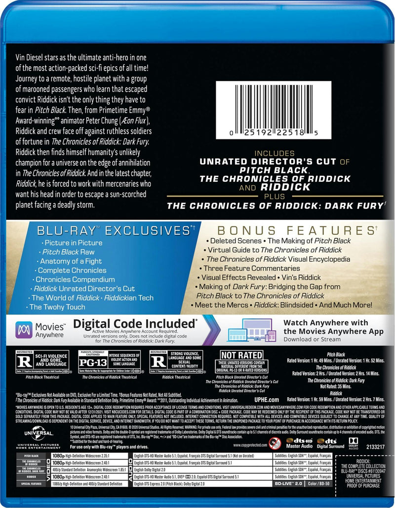 Riddick: The Complete Collection (Box Set) [Blu-ray]