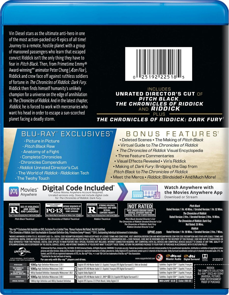 Riddick: The Complete Collection (Box Set) [Blu-ray]