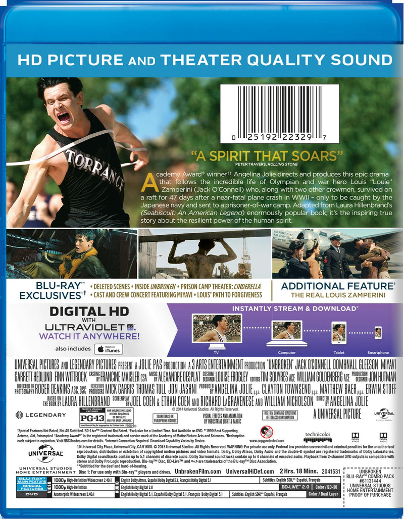 Unbroken (DVD + Digital) [Blu-ray]