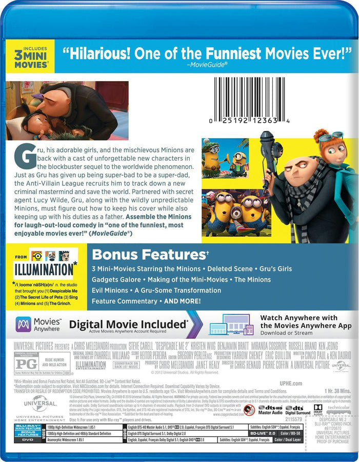 Despicable Me 2 (DVD + Digital) [Blu-ray]