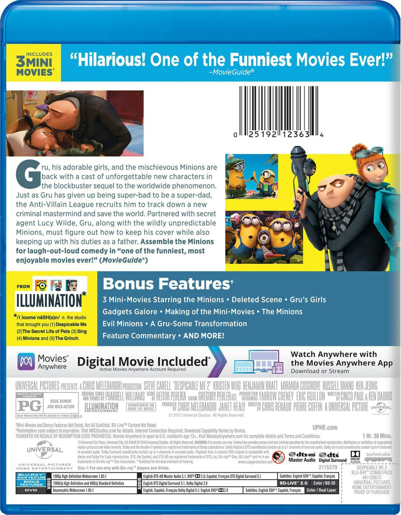 Despicable Me 2 (DVD + Digital) [Blu-ray]