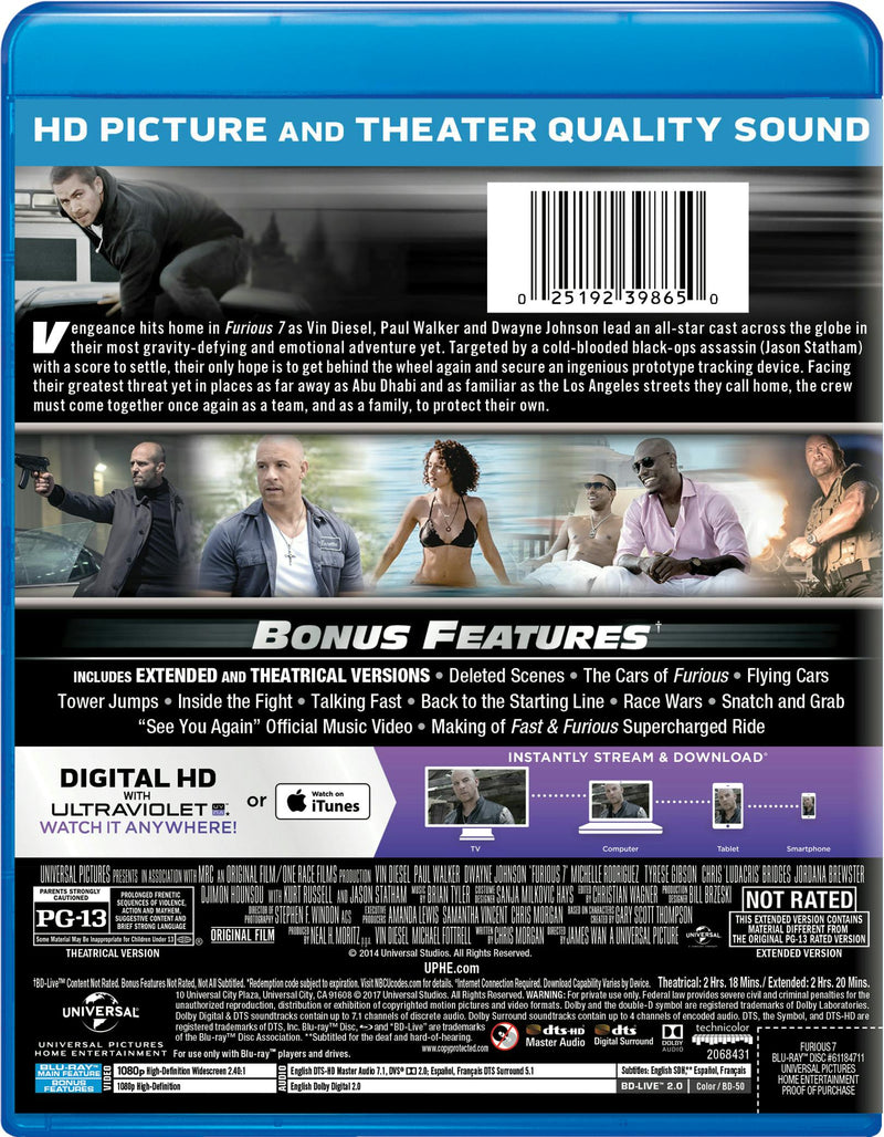 Fast & Furious 7 [Blu-ray]