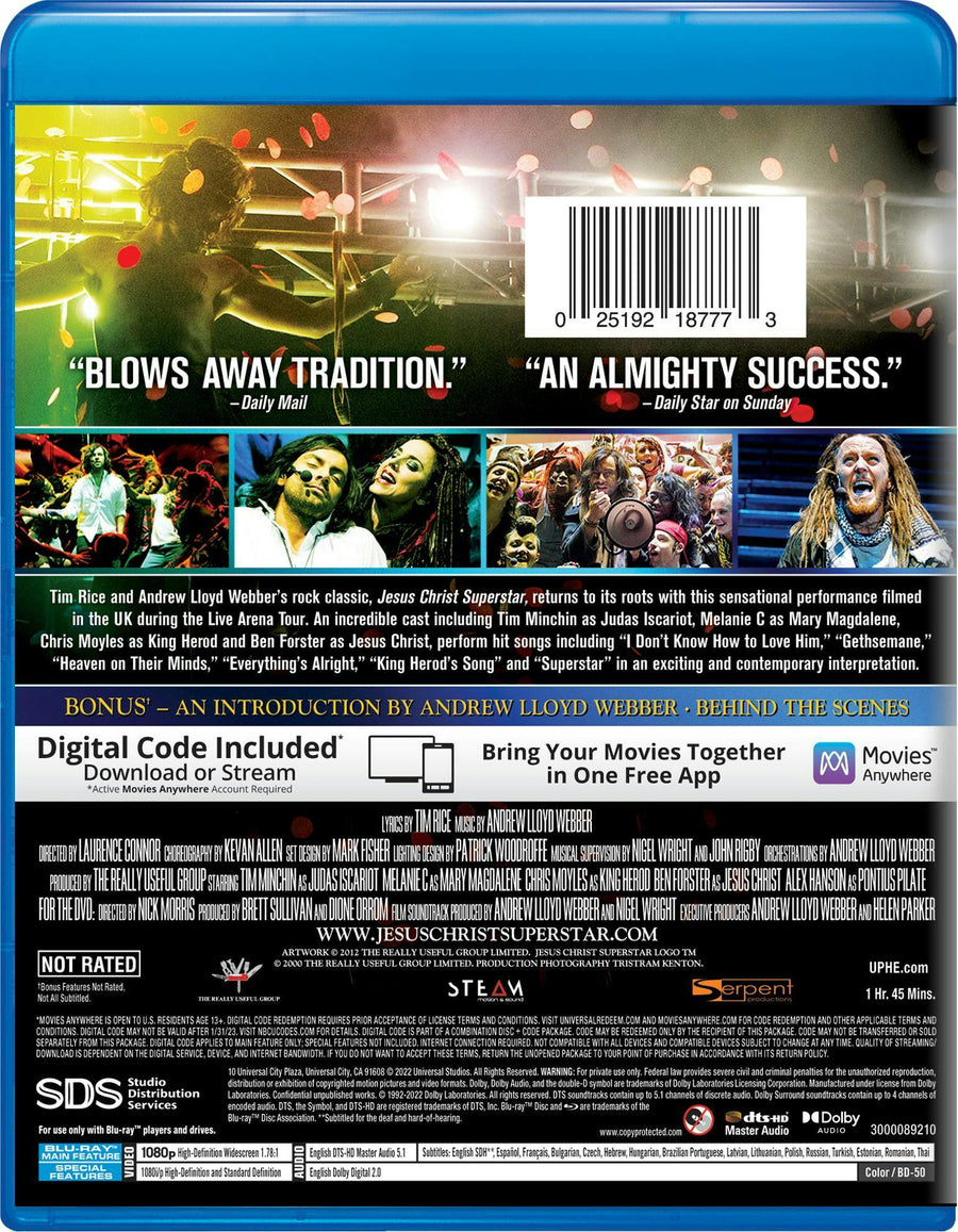 Jesus Christ Superstar - Live Arena Tour 2012 (Blu-ray + Digital Copy) [Blu-ray]
