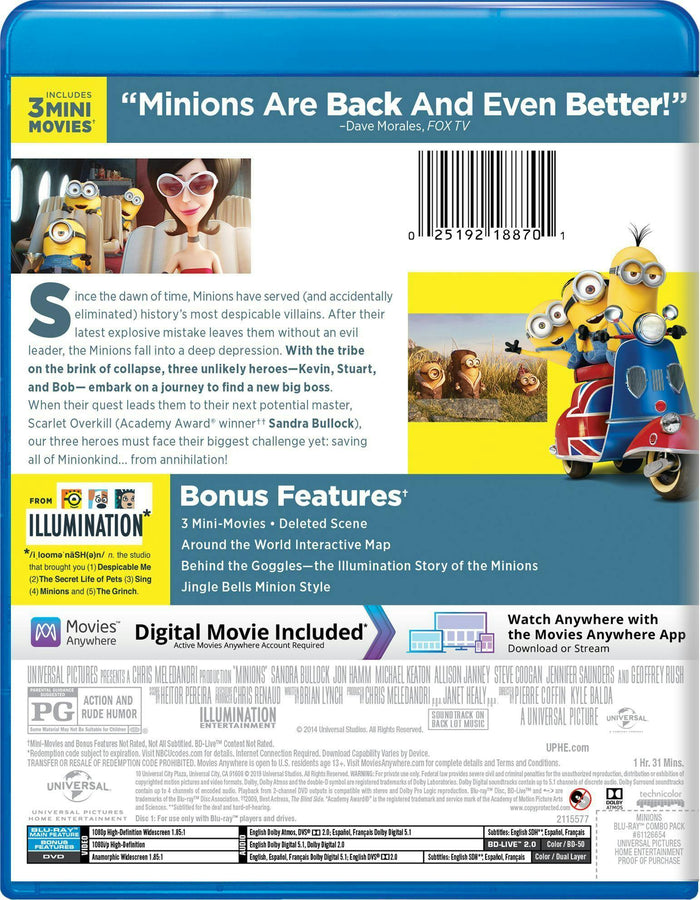 Minions (DVD + Digital) [Blu-ray]