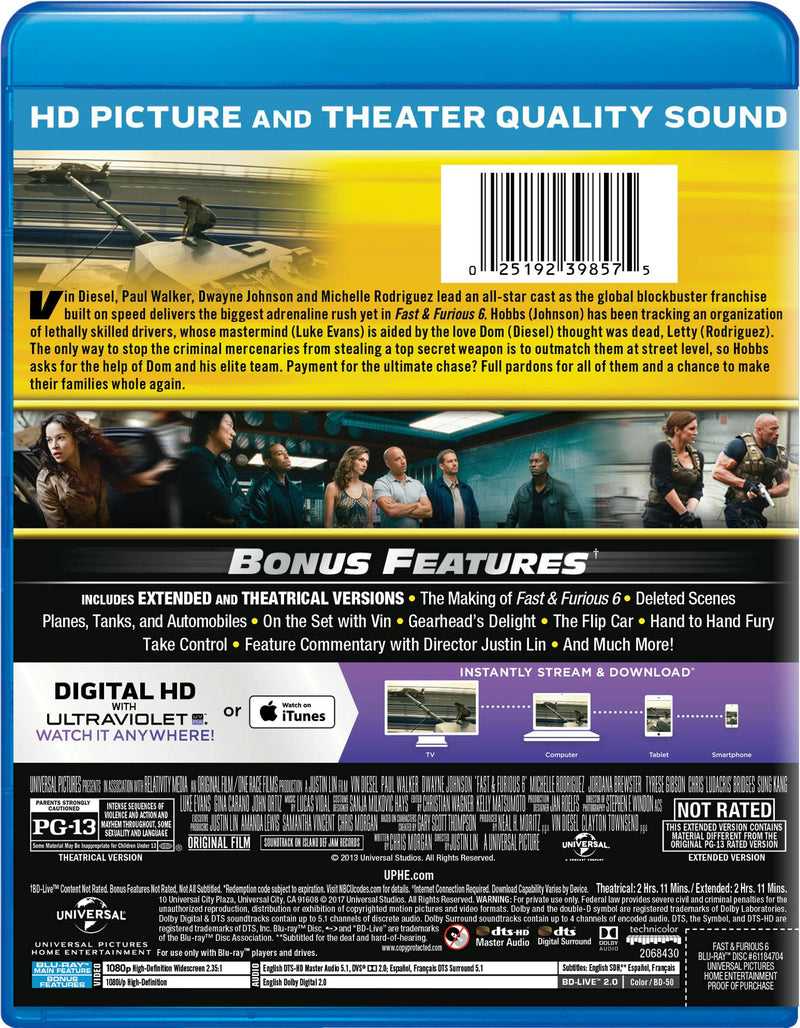 Fast & Furious 6 [Blu-ray]