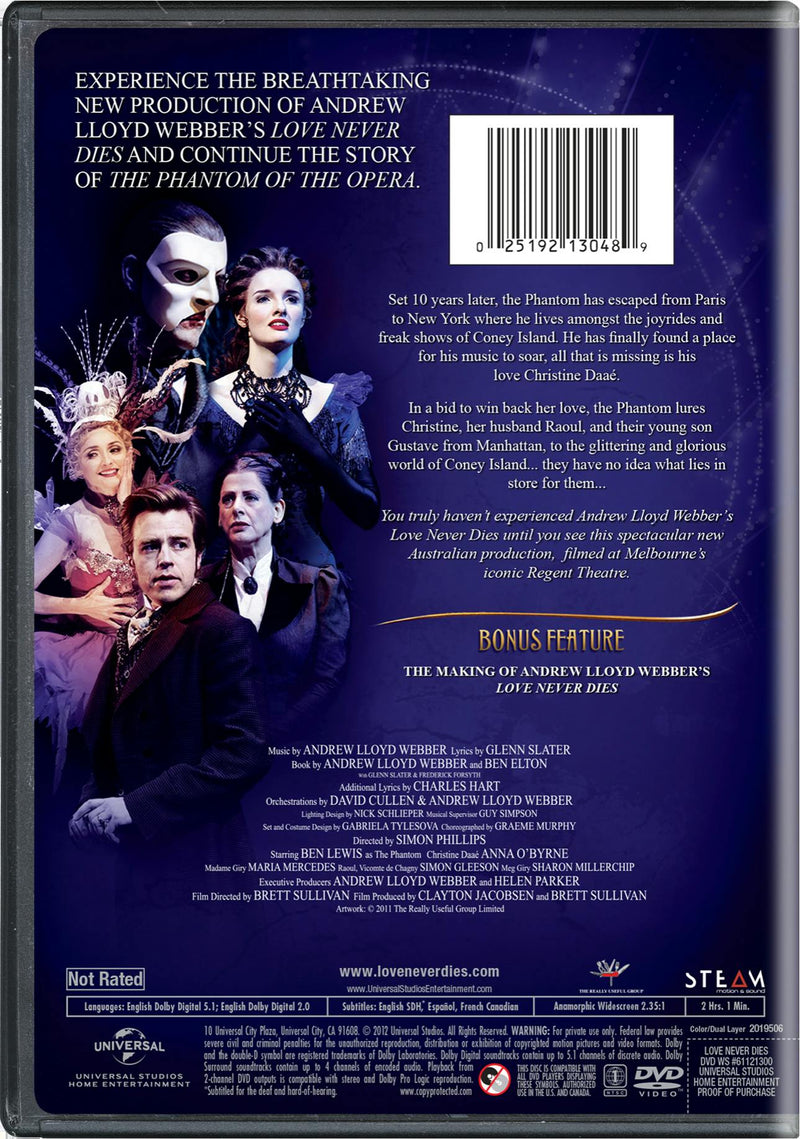 Andrew Lloyd Webber's Love Never Dies [DVD]