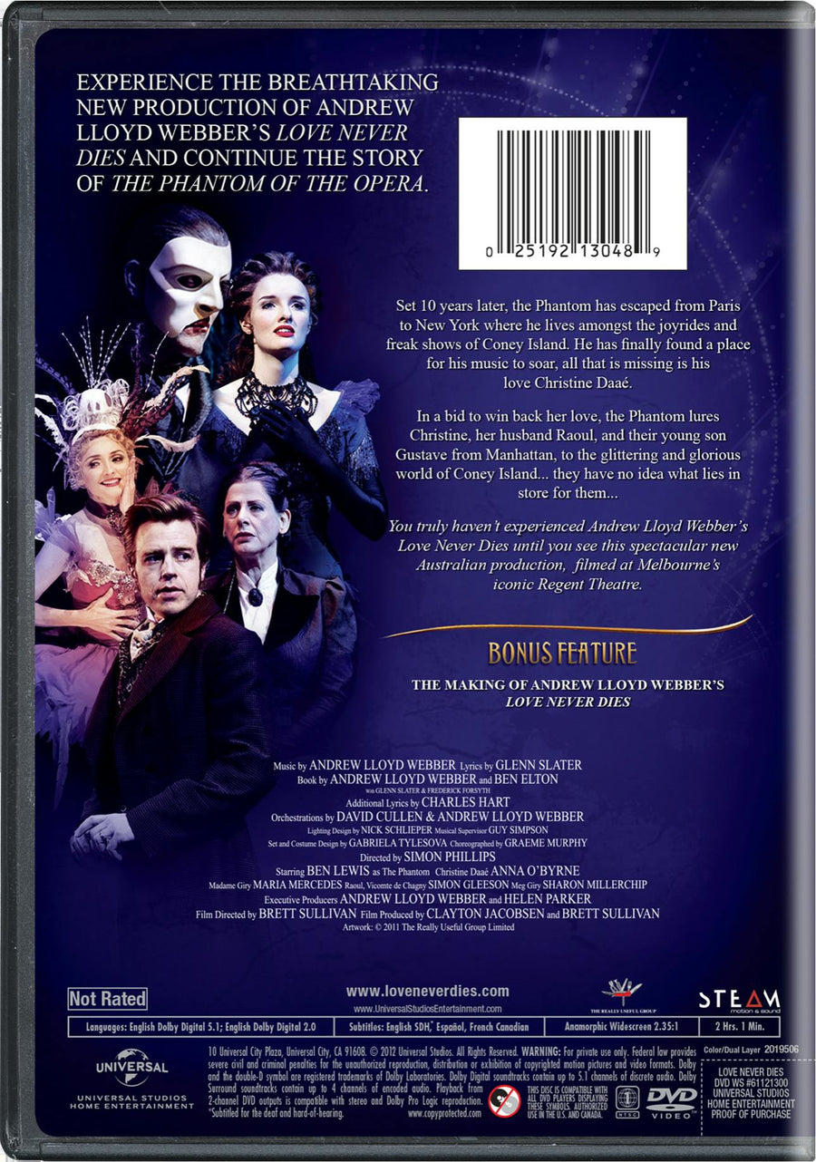 Andrew Lloyd Webber's Love Never Dies [DVD]