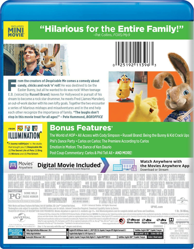 Hop (DVD + Digital) [Blu-ray]