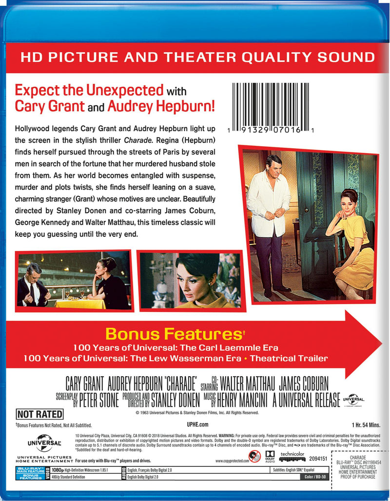 Charade (50th Anniversary Edition) [Blu-ray]