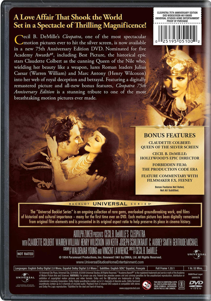 Cleopatra (75th Anniversary Edition) [DVD]
