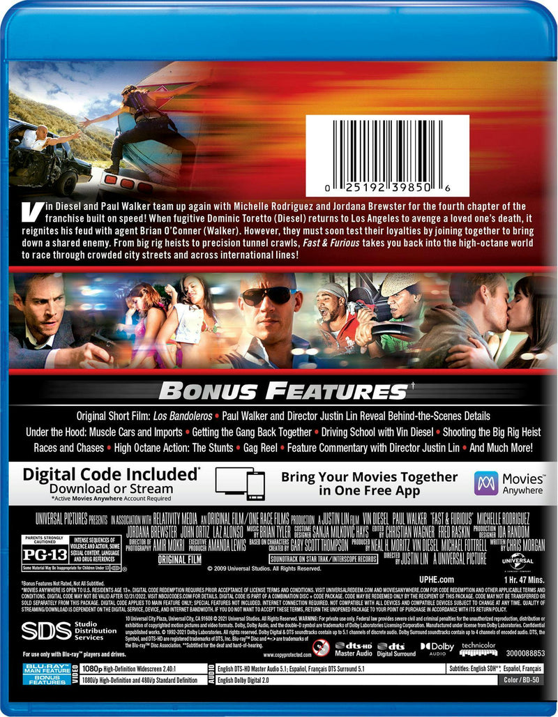 Fast & Furious (Digital) [Blu-ray]