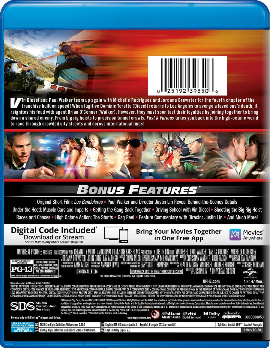 Fast & Furious (Digital) [Blu-ray]