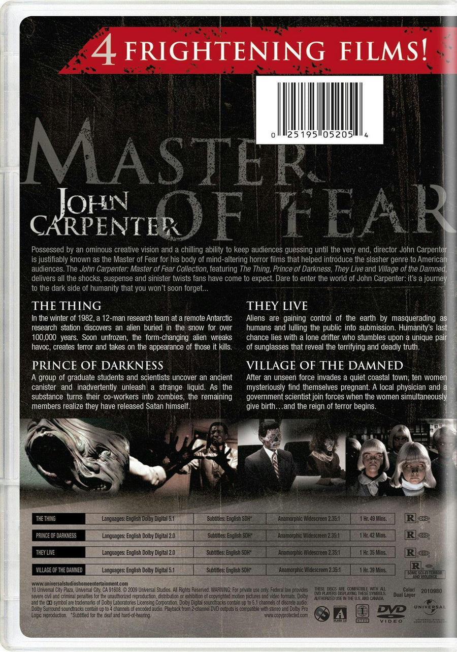 John Carpenter: Master of Fear Collection (DVD Set) [DVD]