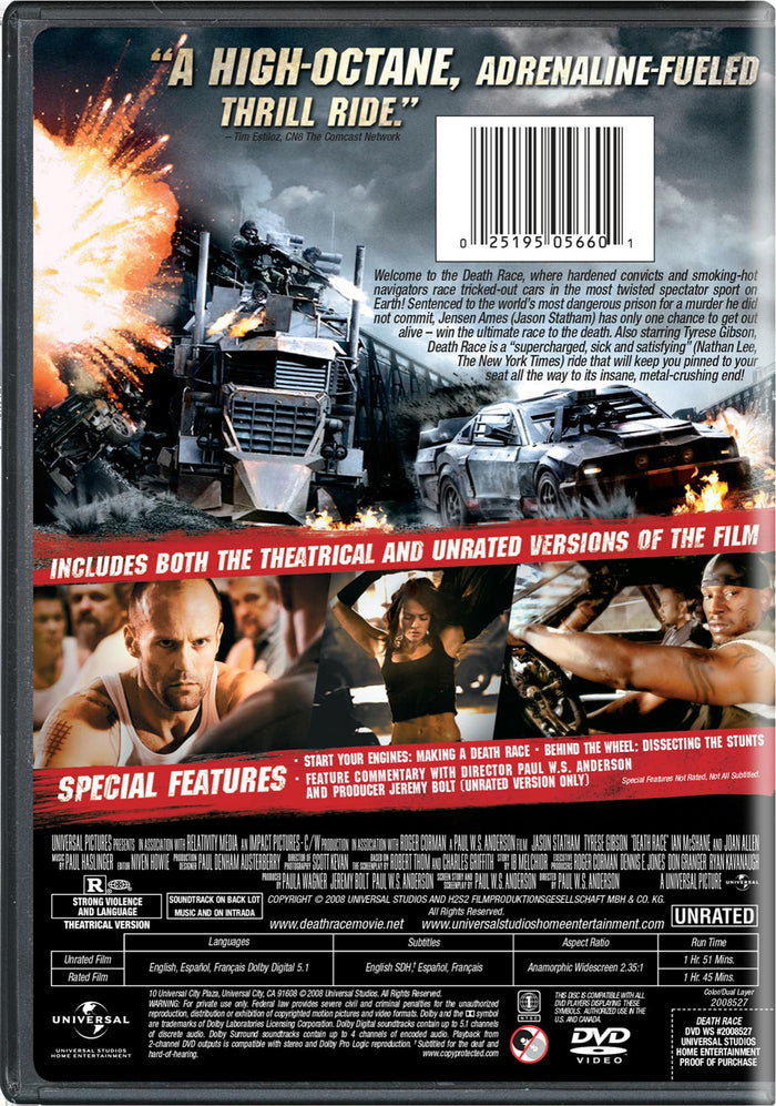 Death Race (DVD Unrated) [DVD]