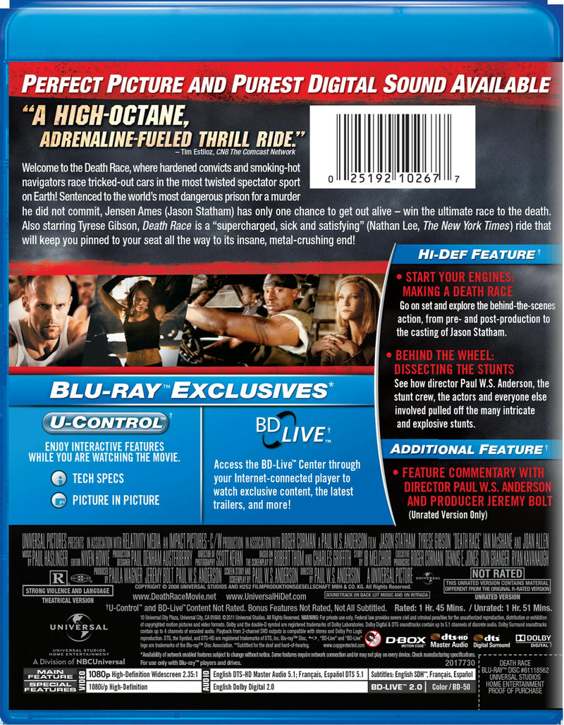 Death Race (Blu-ray New Packaging) [Blu-ray]