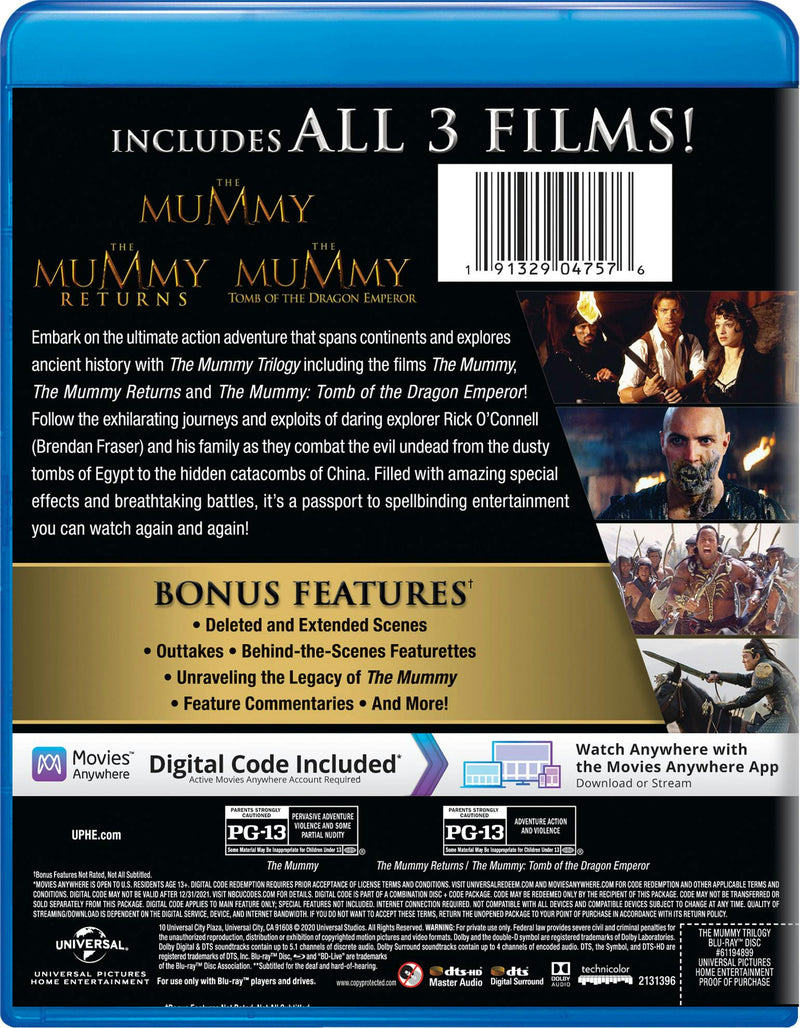 The Mummy/The Mummy Returns/The Mummy: Tomb of the Dragon Emperor (Blu-ray + Digital HD) [Blu-ray]