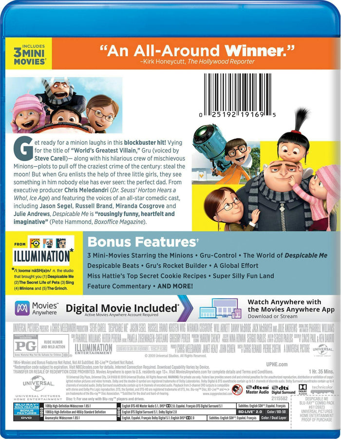 Despicable Me (DVD + Digital) [Blu-ray]