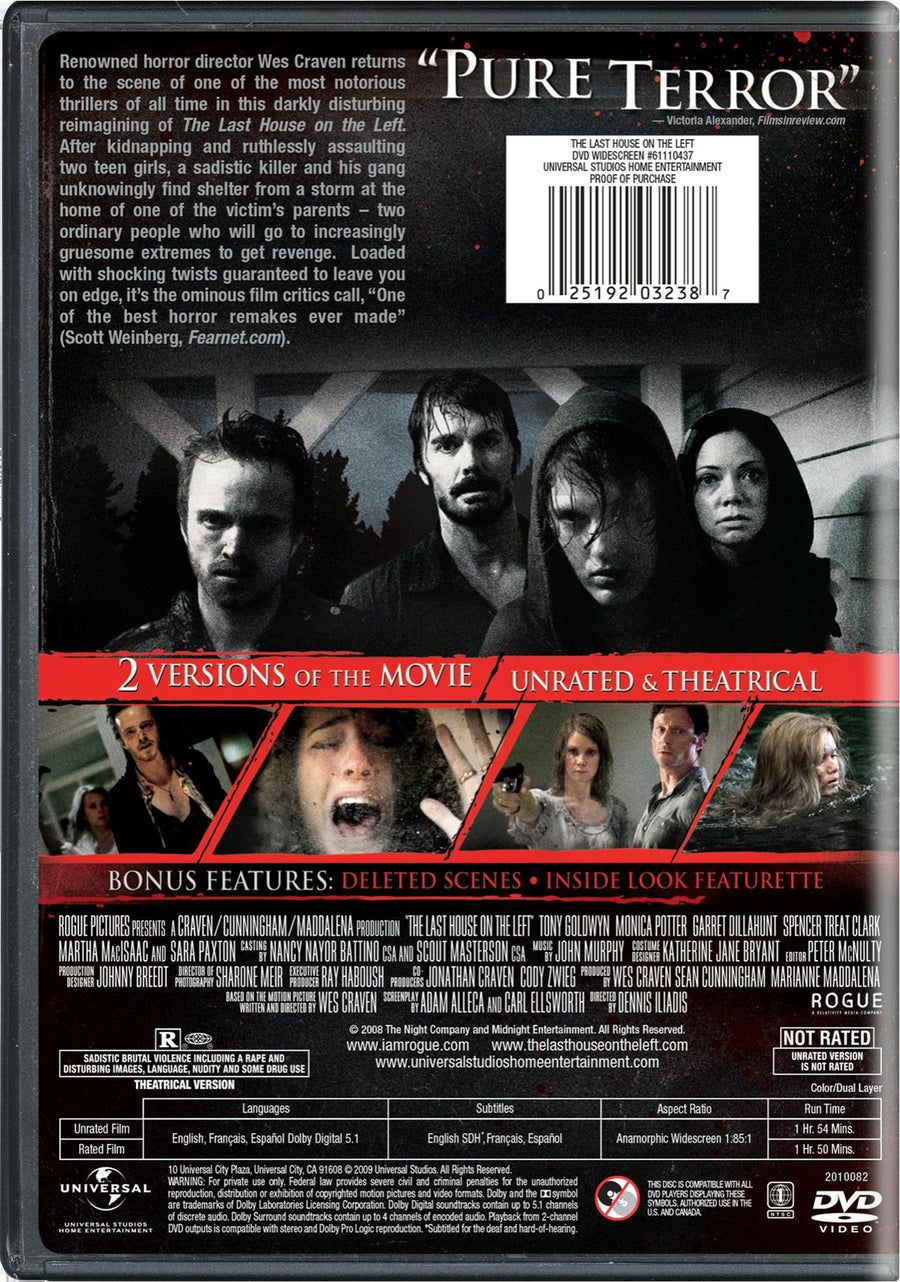 The Last House On the Left (DVD Unrated) [DVD]