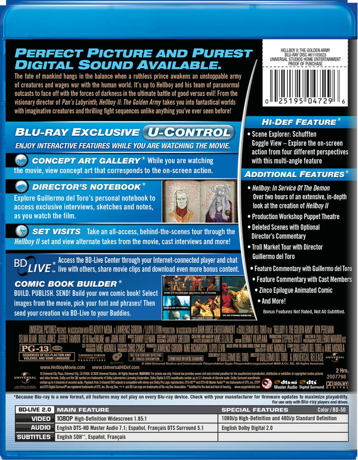 Hellboy 2 - The Golden Army (2008) [Blu-ray]