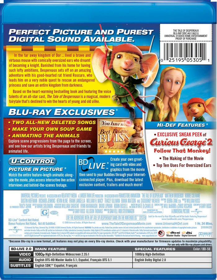 The Tale of Despereaux [Blu-ray]
