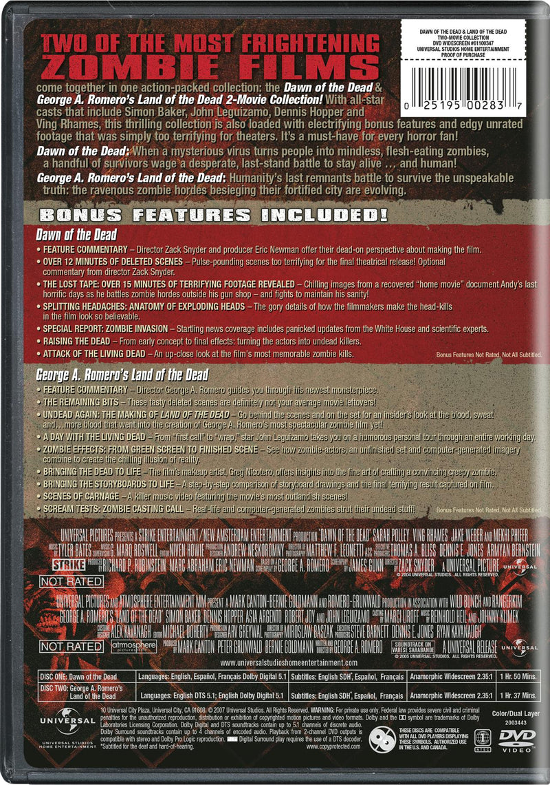 Dawn of the Dead/George A. Romero's Land of the Dead (DVD Set) [DVD]