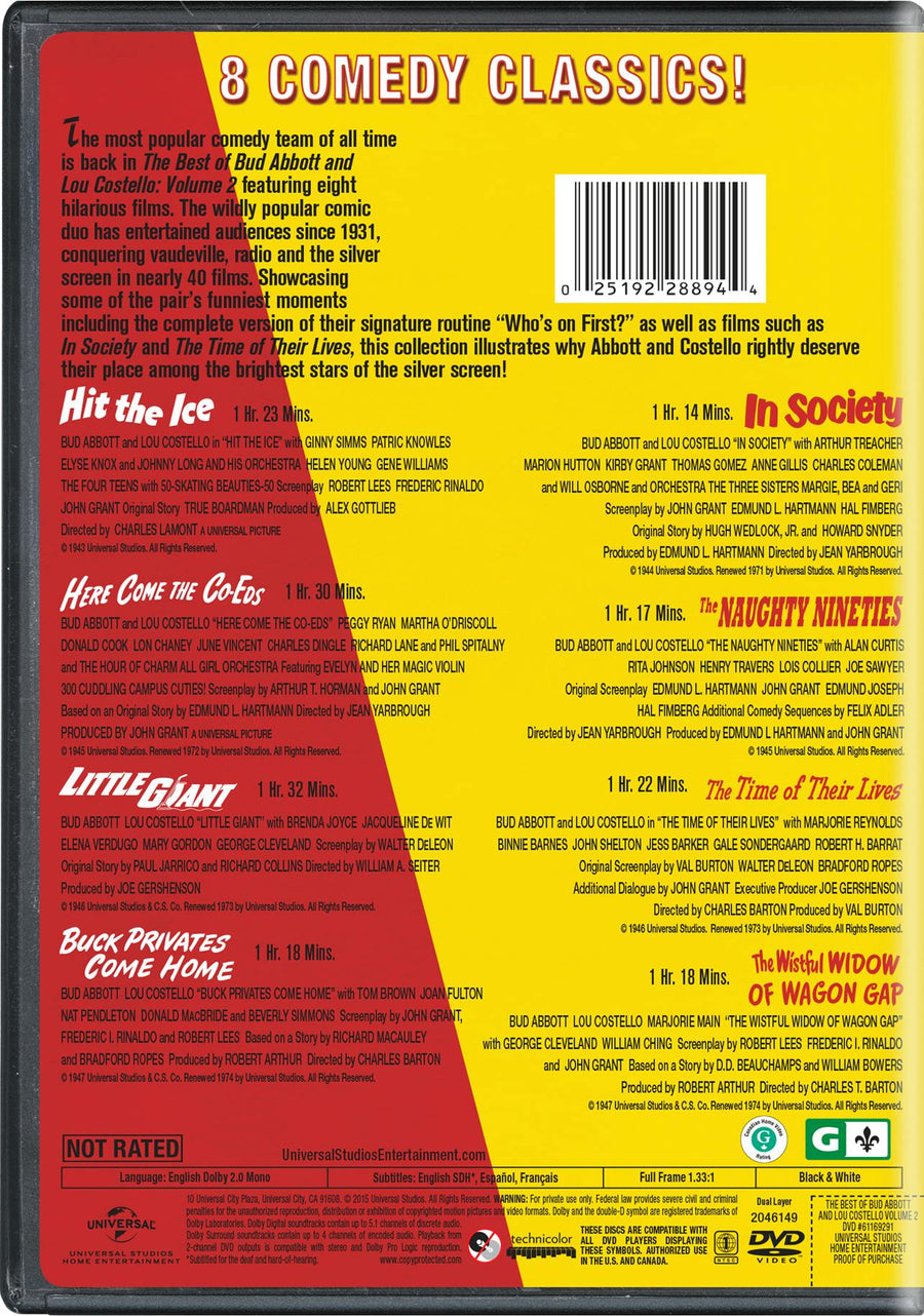 The Best of Bud Abbott and Lou Costello: Volume 2 [DVD]
