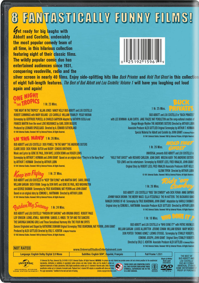 The Best of Bud Abbott and Lou Costello: Volume 1 [DVD]