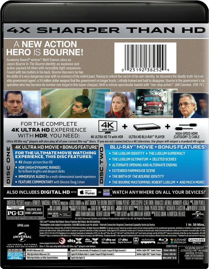 The Bourne Identity (4K Ultra HD) [UHD]