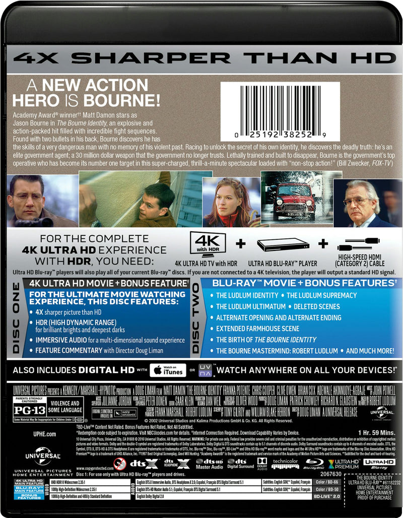 The Bourne Identity (4K Ultra HD) [UHD]