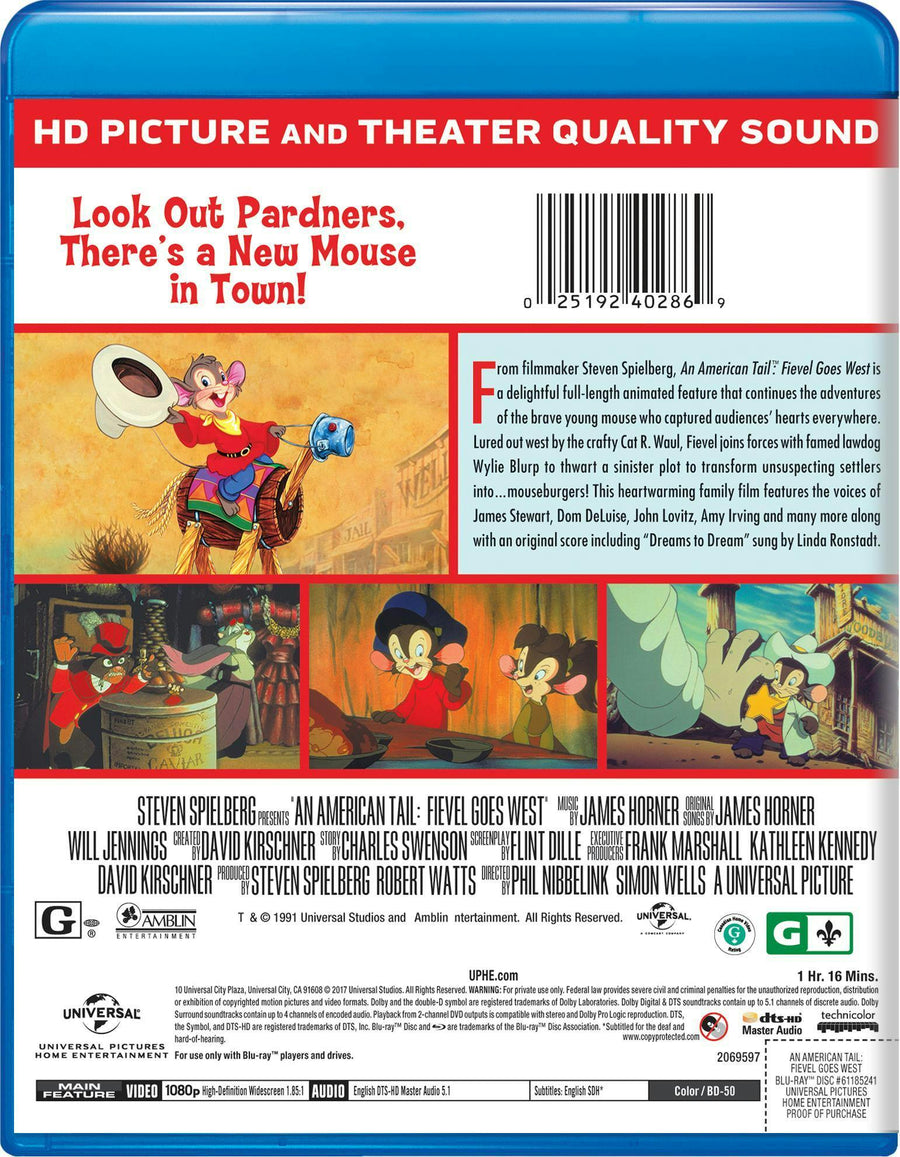 An American Tail: Fievel Goes West [Blu-ray]