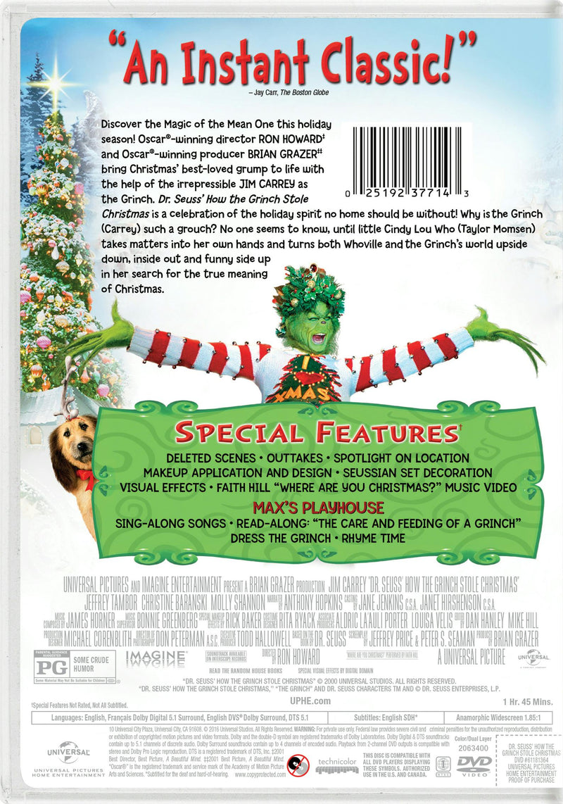 Dr. Seuss' How The Grinch Stole Christmas (DVD New Box Art) [DVD]
