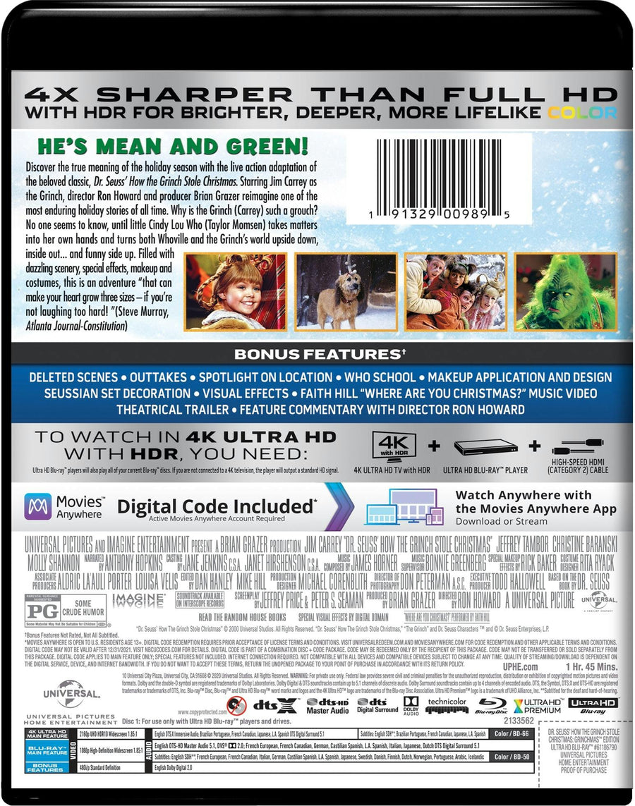 Dr. Seuss' How The Grinch Stole Christmas (Grinchmas Edition - 4K Ultra HD) [UHD]