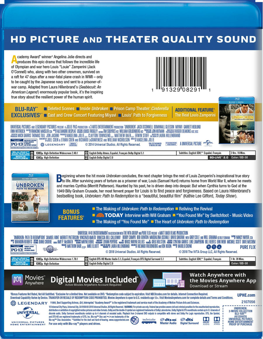 Unbroken/Unbroken - Path to Redemption (Blu-ray + Digital HD) [Blu-ray]