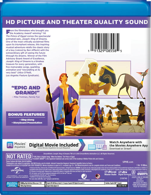 Joseph: King of Dreams (Blu-ray + Digital HD) [Blu-ray]