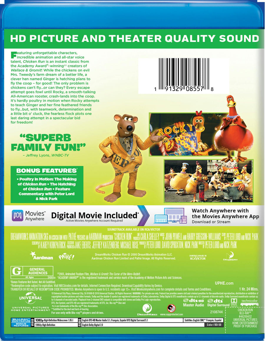 Chicken Run (Blu-ray + Digital HD) [Blu-ray]