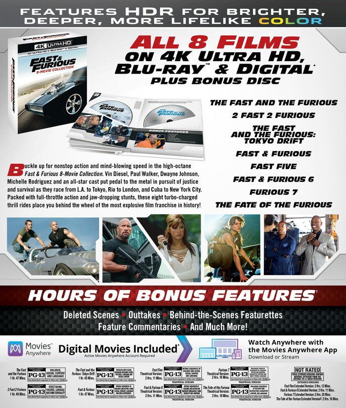 Fast & Furious: 8-movie Collection (4K Ultra HD) [UHD]