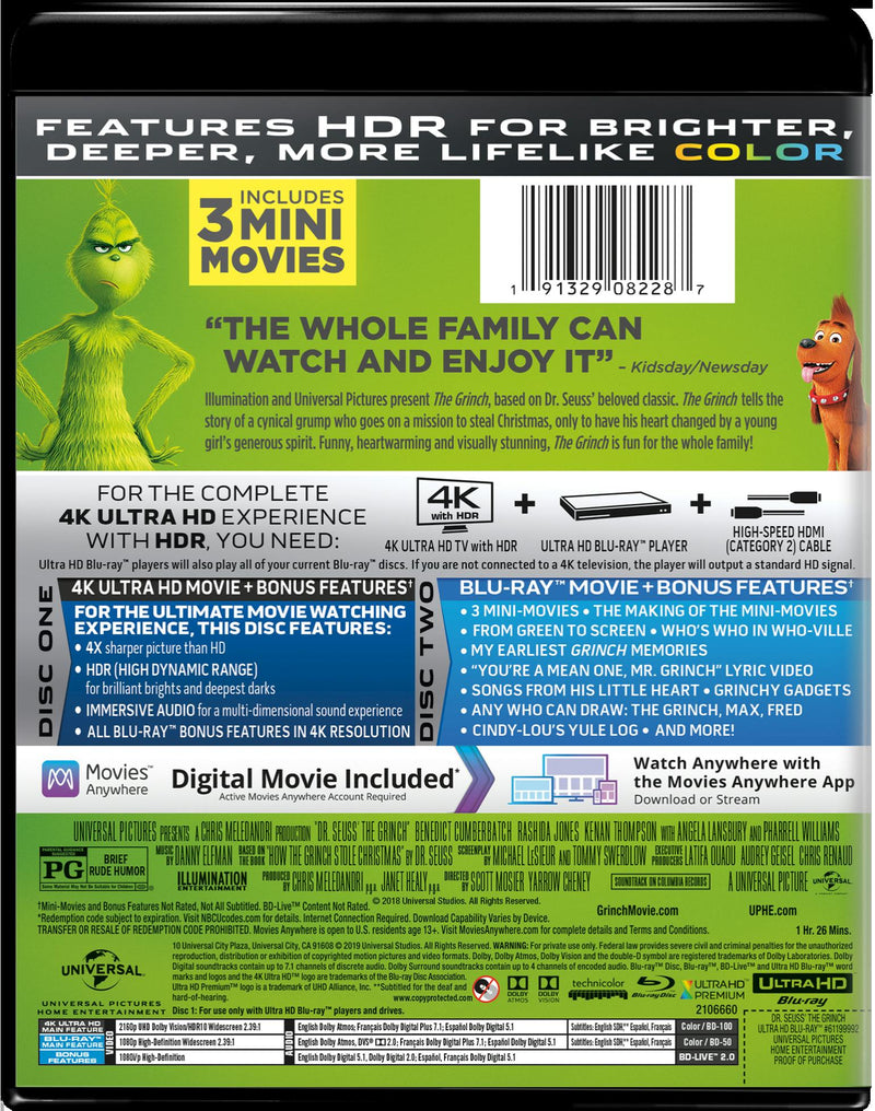 Illumination Presents: Dr. Seuss' The Grinch (4K Ultra HD + Digital) [UHD]