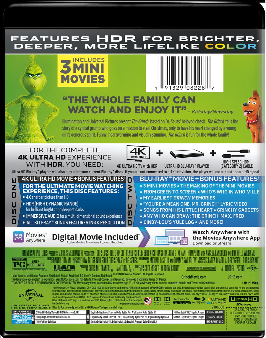 Illumination Presents: Dr. Seuss' The Grinch (4K Ultra HD + Digital) [UHD]