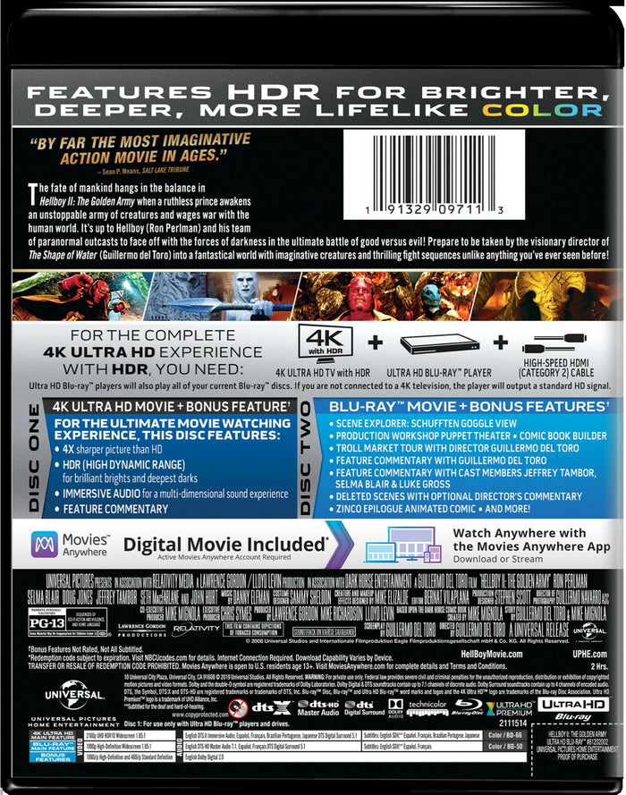 Hellboy 2 - The Golden Army (4K Ultra HD) [UHD]