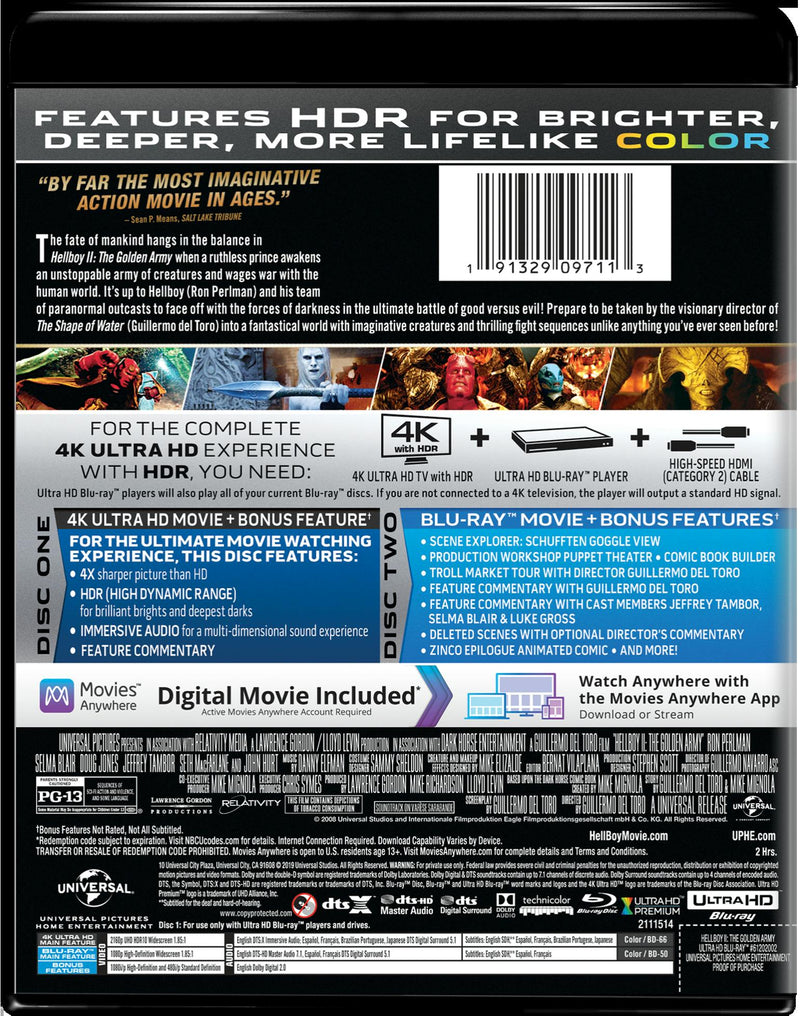 Hellboy 2 - The Golden Army (4K Ultra HD) [UHD]